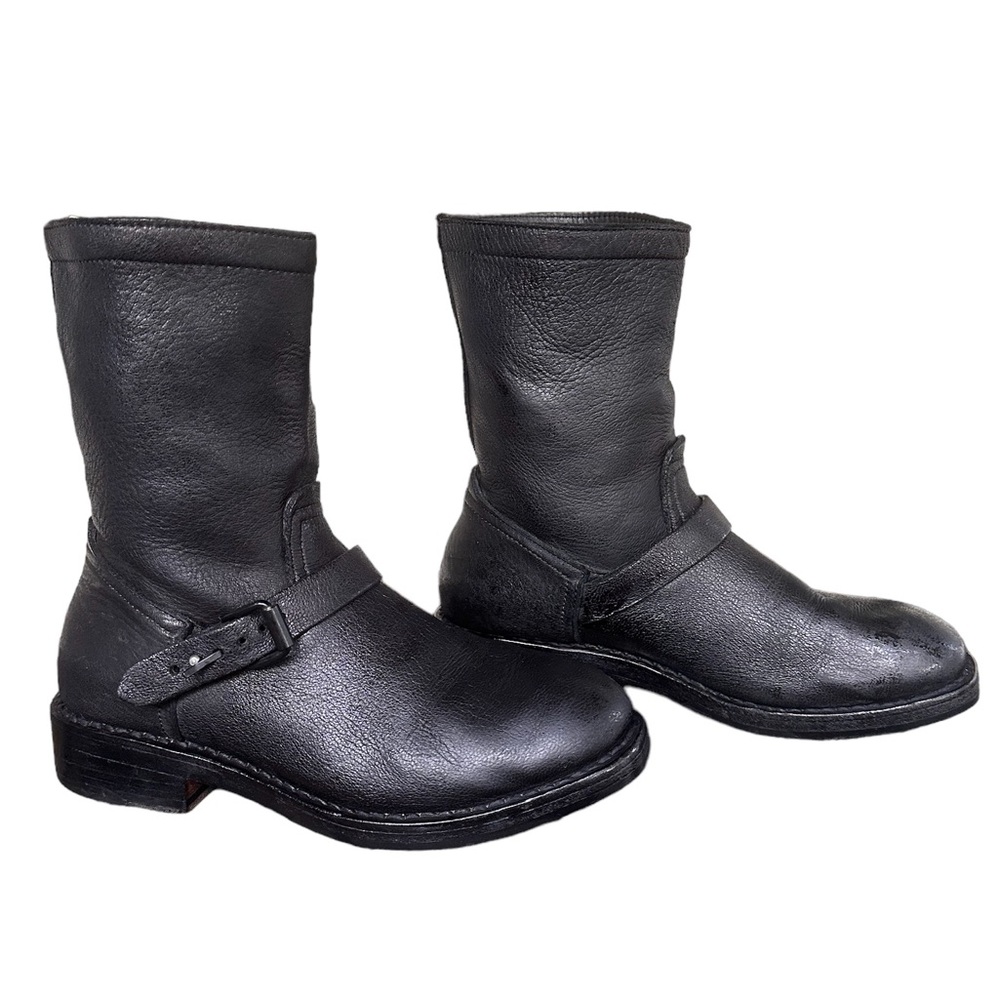 Rag & Bone Oliver Black Leather Moto Boots